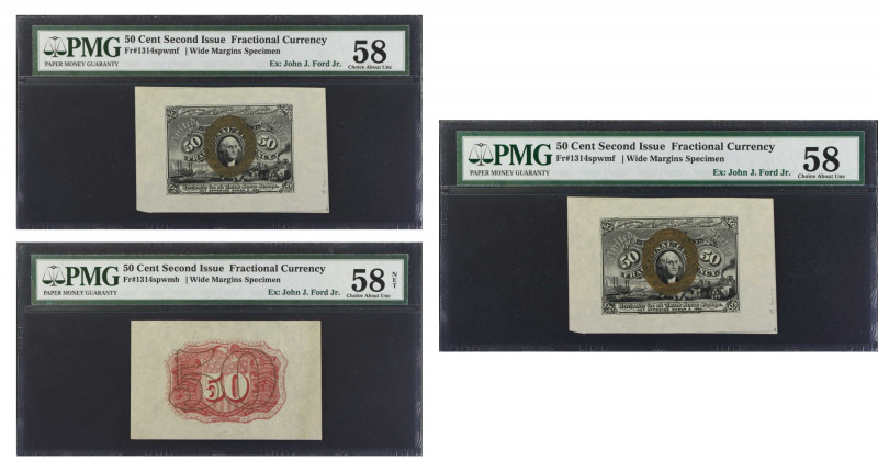 Lot of (2). Fr. 1314spwmf & 1314spwmb. 50 Cent. Second Issue. PMG Choice About U...