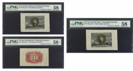Lot of (2). Fr. 1314spwmf & 1314spwmb. 50 Cent. Second Issue. PMG Choice About Uncirculated 58 & 58 Net.
PMG comments "Annotations" on Fr. 1314spwmf ...