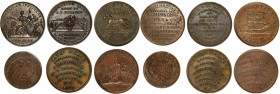 Lot of (6) Hard Times Tokens. Copper.
Two satirical pieces, the rest are store cards, and all are circulated. This is a sold as is, no return lot .
...
