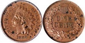 1869/69 Indian Cent. Repunched Date. MS-60 Details--Corroded (ICG).
PCGS# 37474. NGC ID: 227T.
Estimate: $400