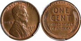 1916-S Lincoln Cent. MS-65 BN (PCGS). CAC.
PCGS# 2492. NGC ID: 22BR.
Estimate: $575