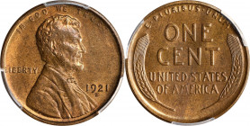 1921-S Lincoln Cent. MS-65 BN (PCGS). CAC.
PCGS# 2534. NGC ID: 22C7.
Estimate: $1500
