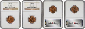 Lot of (2) 1950s San Francisco Mint Lincoln Cents. MS-66 RD (NGC).
Included are: 1952-S; and 1954-S.
Estimate: $75