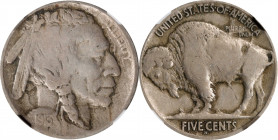 1913-S Buffalo Nickel. Type II. Fine-15 (NGC).
PCGS# 3923. NGC ID: 22R3.
Estimate: $200