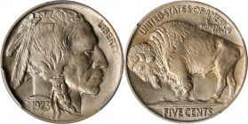 1923 Buffalo Nickel. MS-65 (PCGS).
PCGS# 3949. NGC ID: 22RV.
Estimate: $375