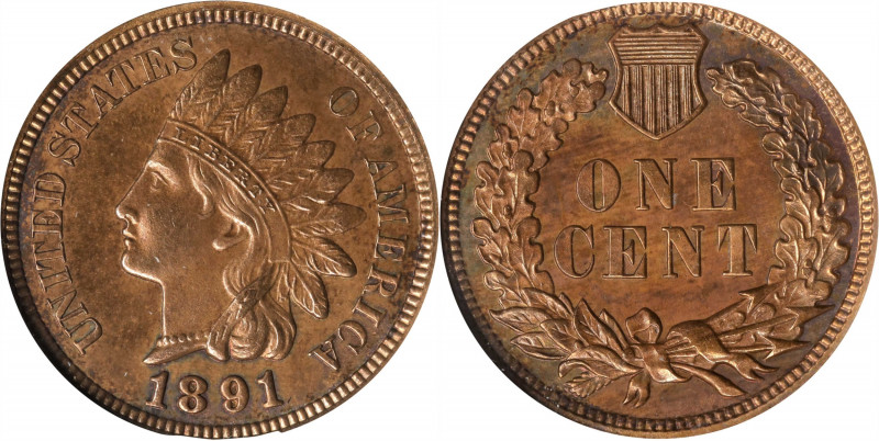 1891 Indian Cent. Proof-63 RB (ANACS). OH.
PCGS# 2360. NGC ID: 22AD.
Estimate:...