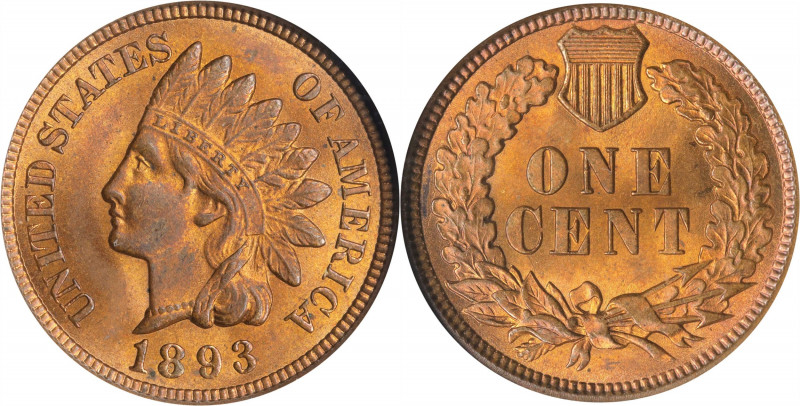 1893 Indian Cent. MS-64 RB (ANACS). OH.
PCGS# 2184. NGC ID: 228M.
Estimate: $ ...