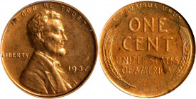 1937 Lincoln Cent. Proof-64 RD (PCGS). OGH.
PCGS# 3338. NGC ID: 22L4.
Estimate: $ 125