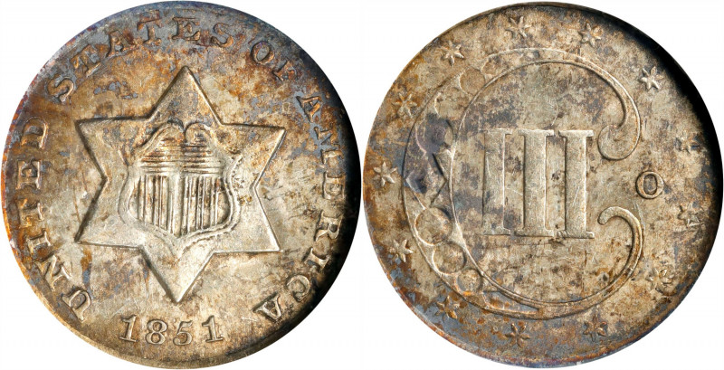 1851-O Silver Three-Cent Piece. AU-55 (ANACS). OH.
PCGS# 3665. NGC ID: 22YY.
E...