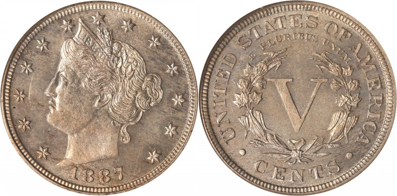 1887 Liberty Head Nickel. Proof-63 (NGC). OH.
PCGS# 3885. NGC ID: 277V.
Estima...