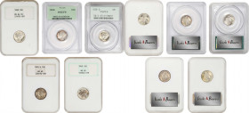 Lot of (5) Certified Mint State Mercury Dimes.
Included are: 1923 MS-64 FB (NGC), OH; 1926 MS-63 FB (PCGS), OGH; 1938-D MS-65 FB (PCGS), OGH; 1945 MS...