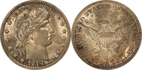 1914 Barber Quarter. MS-60 (ANACS). OH.
PCGS# 5667. NGC ID: 23ZX.
Estimate: $ 200