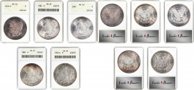 Lot of (5) Pre-1921 Morgan Silver Dollars. MS-63 (ANACS). OH.
Included are: 1878-S; 1882; 1885; 1889; and 1900-O.
Estimate: $ 325