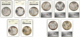 Lot of (5) Morgan Silver Dollars. MS-63 (ANACS). OH.
Included are: 1879; 1882-O; 1888-O; 1897; and 1921.
Estimate: $ 325