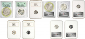 Lot of (5) 20th Century Silver Type Coins in Sample Holders.
Included are: Roosevelt Dimes: 1946 Sample, MS-64 (NGC), OH; 1960 Sample, Proof-65 (NGC)...