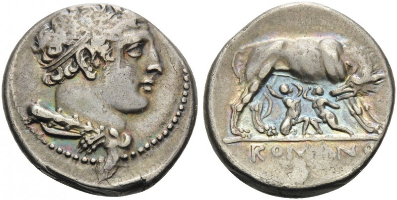 Anonymous, c. 276-265 BC. Didrachm (Silver, 21 mm, 7.28 g, 7 h), Neapolis. Head ...