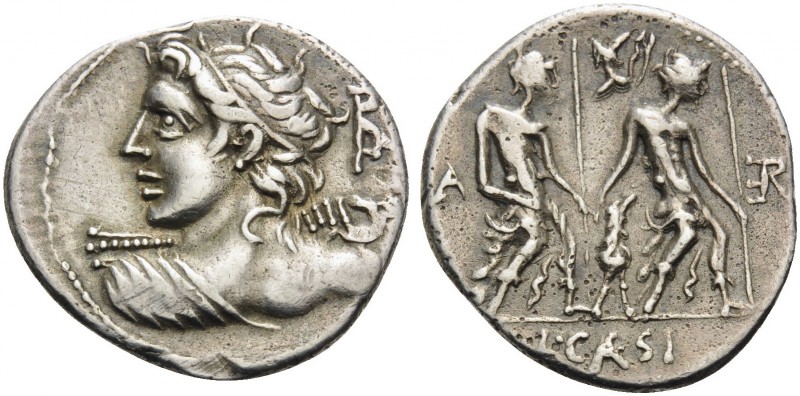 L. Caesius, 112-111 B.C.. Denarius (Silver, 20 mm, 3.79 g, 10 h), Rome. Bust of ...