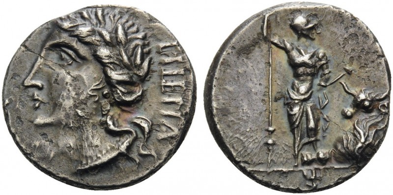 The Social War. Coinage of the Marsic Confederation, 90-88 BC. Denarius (Silver,...