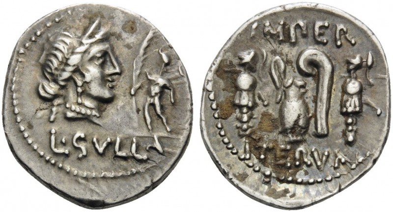 L. Cornelius Sulla Felix, 84-83 BC. Denarius (Silver, 20 mm, 4.18 g, 12 h), mint...