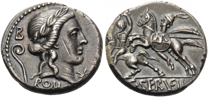 C. Servilius Vatia, 82-80 BC. Denarius (Silver, 17 mm, 3.85 g), Rome. ROMA Laure...