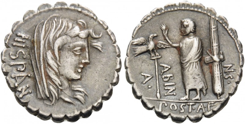A. Postumius A.f. Sp.n. Albinus, 81 BC. Denarius Serratus (Silver, 19 mm, 4.10 g...