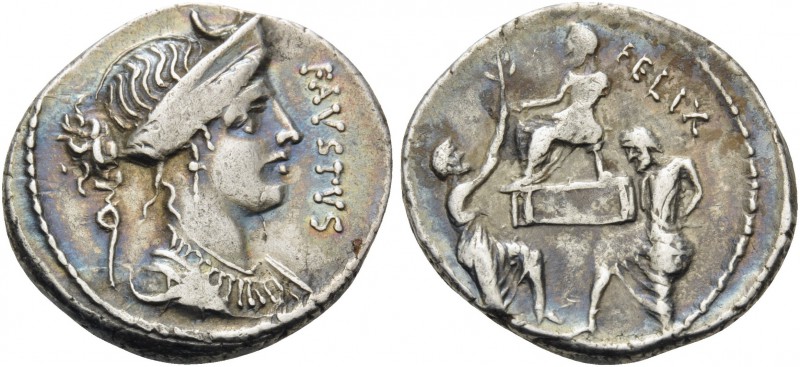 Faustus Cornelius Sulla, 56 BC. Denarius (Silver, 19 mm, 3.91 g, 6 h), Rome. FAV...