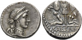 Q. Caecilius Metellus Pius Scipio and P. Licinius Crassus, 46-45 BC. Denarius (Silver, 17 mm, 3.99 g, 5 h), military mint traveling with Caesar in Spa...