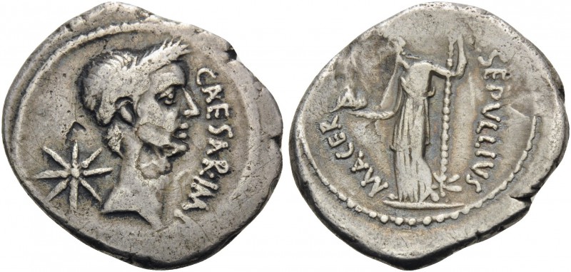 Julius Caesar, second half of February, 44 BC. Denarius (Silver, 19 mm, 3.72 g, ...