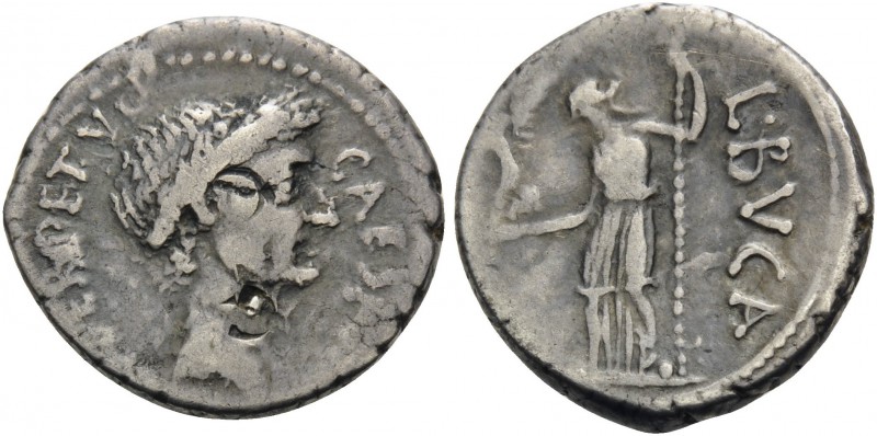 Julius Caesar, first half of March, 44 BC. Denarius (Silver, 16 mm, 3.58 g, 9 h)...