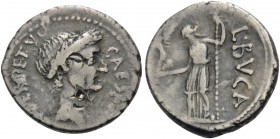 Julius Caesar, first half of March, 44 BC. Denarius (Silver, 16 mm, 3.58 g, 9 h), with L. Aemilius Buca, Rome. CAESAR.DICT - PERPETVO Wreathed head of...