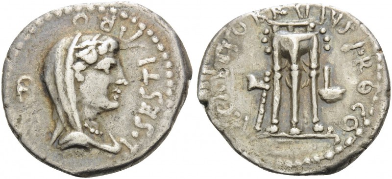 Q. Servilius Caepio Brutus ( Marcus Junius Brutus), 42 BC. Denarius (Silver, 18 ...