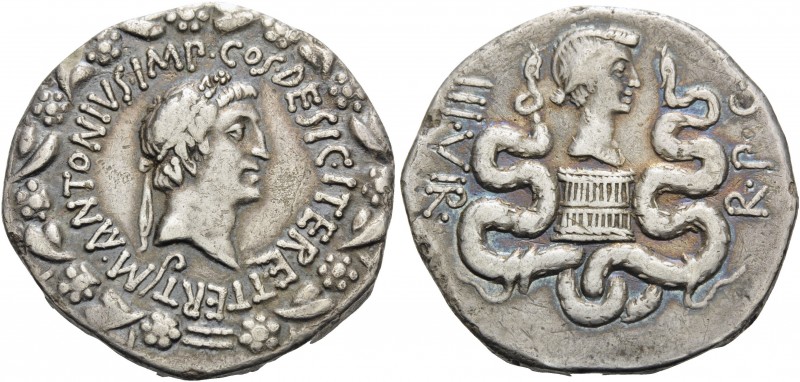 Mark Antony and Octavia, 39 BC. Cistophorus (Silver, 26 mm, 11.26 g, 11 h), Ephe...