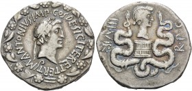 Mark Antony and Octavia, 39 BC. Cistophorus (Silver, 26 mm, 11.26 g, 11 h), Ephesus. M ANTONIVS IMP COS DESIG ITER ET TER Head of Mark Antony to right...