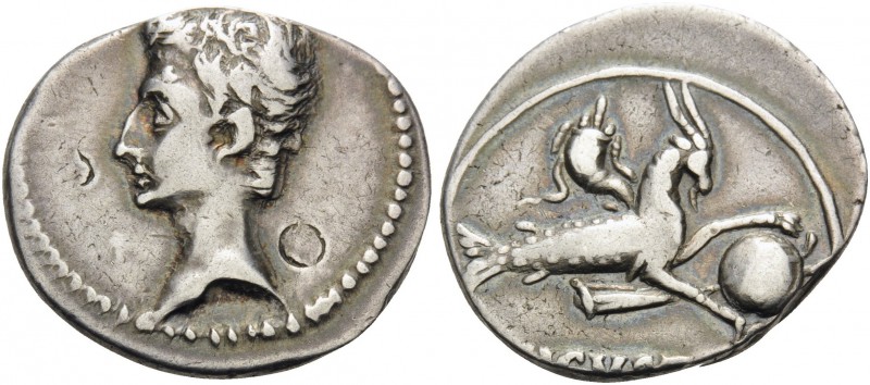 Augustus, 27 BC-AD 14. Denarius (Silver, 20 mm, 3.83 g, 7 h), from an uncertain ...
