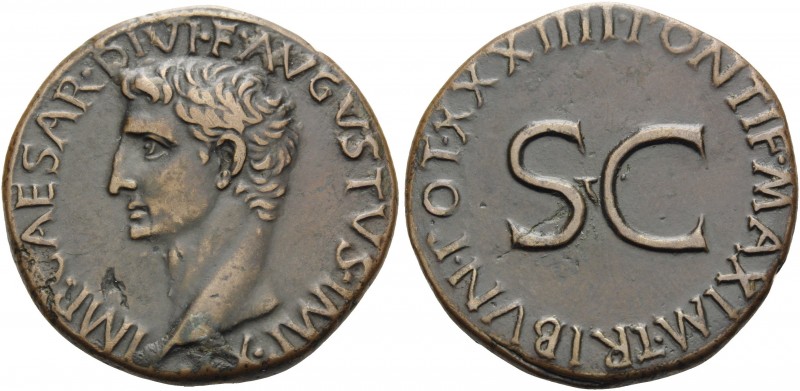 Augustus, 27 BC-AD 14. As (Copper, 27 mm, 10.64 g, 7 h), Rome, 11-12. IMP CAESAR...
