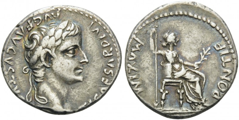 Tiberius, 14-37. Denarius (Silver, 18 mm, 3.73 g, 2 h), "Tribute Penny" type, Lu...