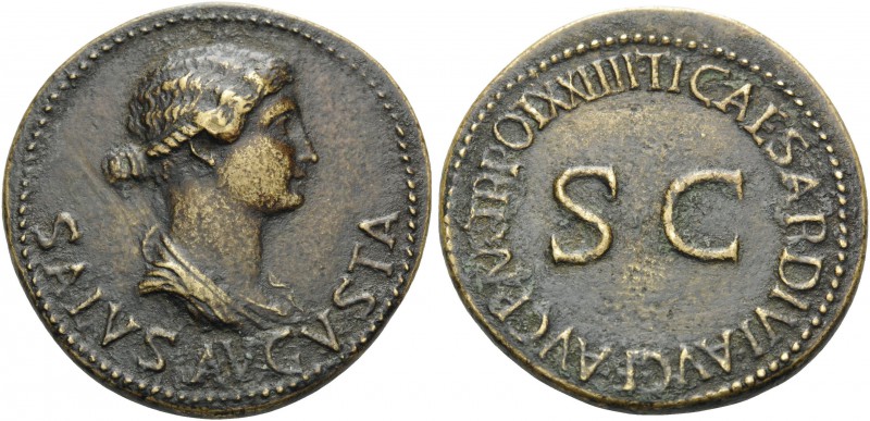 Livia, died 29 AD. Dupondius (Orichalcum, 30 mm, 13.99 g, 6 h), Struck under her...