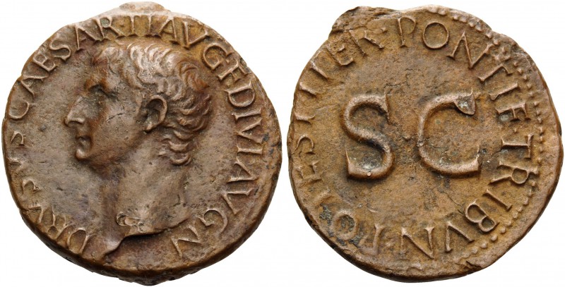 Drusus, died 23. As (Copper, 27 mm, 9.97 g, 1 h), struck under Tiberius, Rome, 2...