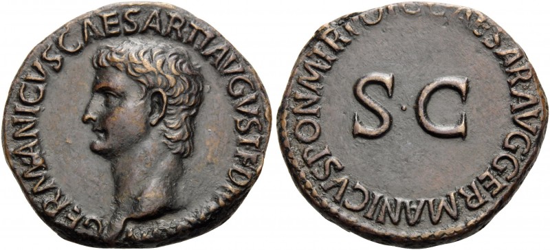 Germanicus, died 19. As (Copper, 28 mm, 11.51 g, 7 h), struck under his son, Gai...