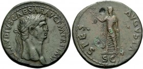 Claudius, 41-54. Sestertius (Orichalcum, 35 mm, 27.44 g, 6 h), Rome, 41-50. TI CLAVDIVS CAESAR AVG P M TR P IMP Laureate head of Claudius to right. Re...