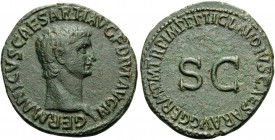 Germanicus, died 19. As (Copper, 29 mm, 9.90 g, 7 h), struck under Claudius, Rome, 42-43. GERMANICVS CAESAR TI AVG F DIVI AVG N Bare head of Germanicu...