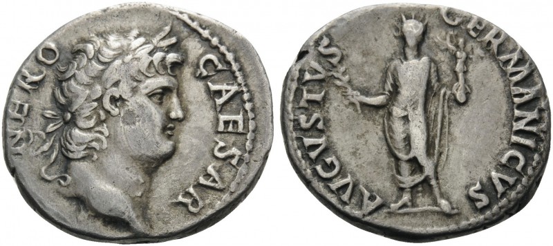 Nero, 54-68. Denarius (Silver, 18 mm, 3.30 g, 6 h), Rome, 64-65. NERO CAESAR Lau...