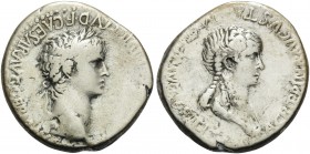 CAPPADOCIA. Caesaraea-Eusebia . Nero, with Agrippina Junior, 54-68. Didrachm (Silver, 21 mm, 7.29 g, 12 h), 58-60. NERO CLAVD DIVI CLAVD F CAESAR AVG ...