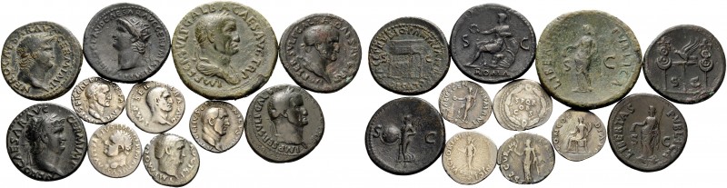 Nero, Galba, Otho and Vitellius. Lot of 5 Silver and 6 Bronze Coins. 1 . Nero. D...