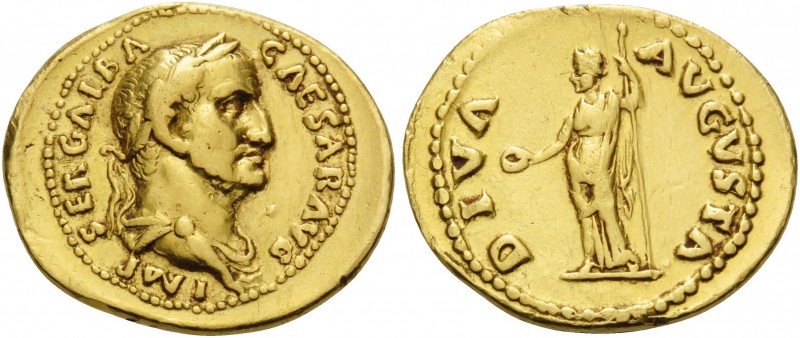 Galba, 68-69. Aureus (Gold, 22 mm, 7.18 g, 5 h), Rome. IMP SER GALBA CAESAR AVG ...