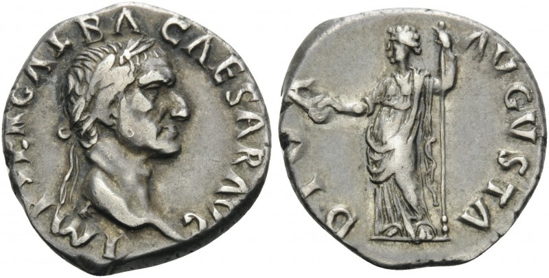 Galba, 68-69. Denarius (Silver, 19 mm, 3.49 g, 7 h), Rome, July 68 - January 69....