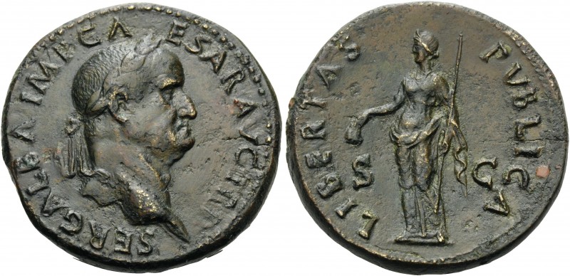 Galba, 68-69. Sestertius (Orichalcum, 32 mm, 26.86 g, 5 h), Rome, circa October ...