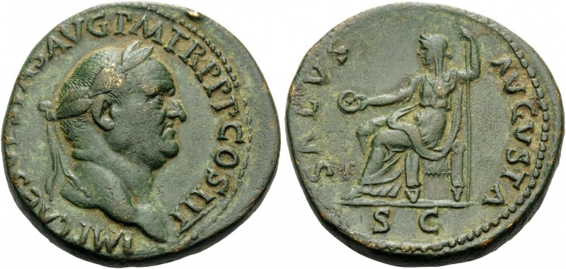 Vespasian, 69-79. Sestertius (Orichalcum, 33 mm, 25.98 g, 6 h), Rome, 71. IMP CA...