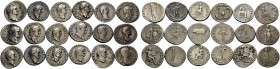 FLAVIAN DYNASTY. (Silver, 25.00 g). Lot of 19 Flavian Silver Denarii: Vespasian (12), Titus (3), Julia Titi (2) and Domitian (2). All toned. Fine to V...