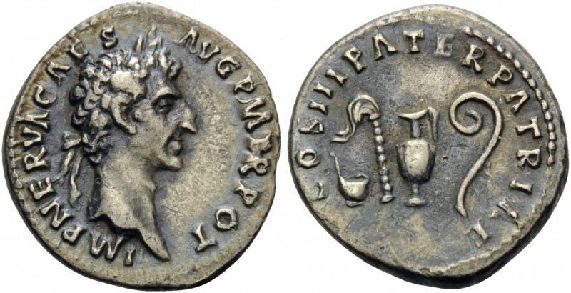 Nerva, 96-98. Denarius (Silver, 19 mm, 3.29 g, 6 h), Rome, 97. IMP NERVΛ CΛES ΛV...